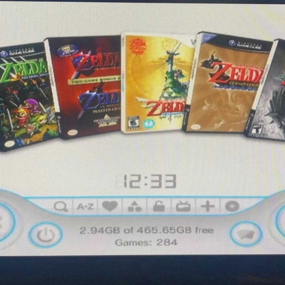 500GB 64GB Custom Wii Bundle - Power Brick / Sensor Bar / HDMI Adapter / Wiimote